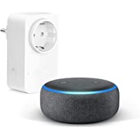 Echo Dot (3.ª generación)- Tela de color antracita + Amazon Smart Plug (enchufe inteligente wifi)- compatible con Alexa